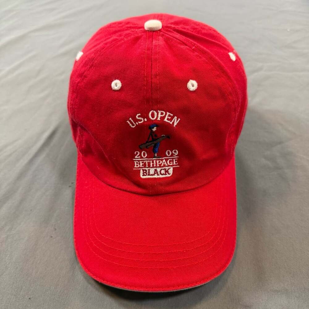 2009 U.S. Open Bethpage Black Golf Hat Ahead Classic Cut Red Strapback USGA